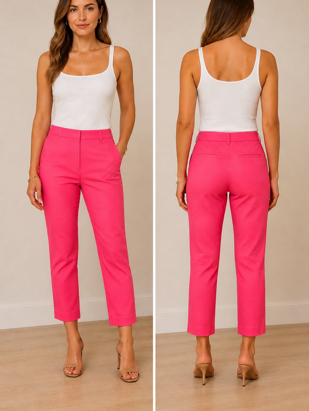 Crosby Pink Cropped‎ Pants Size 4 Preppy Ankle